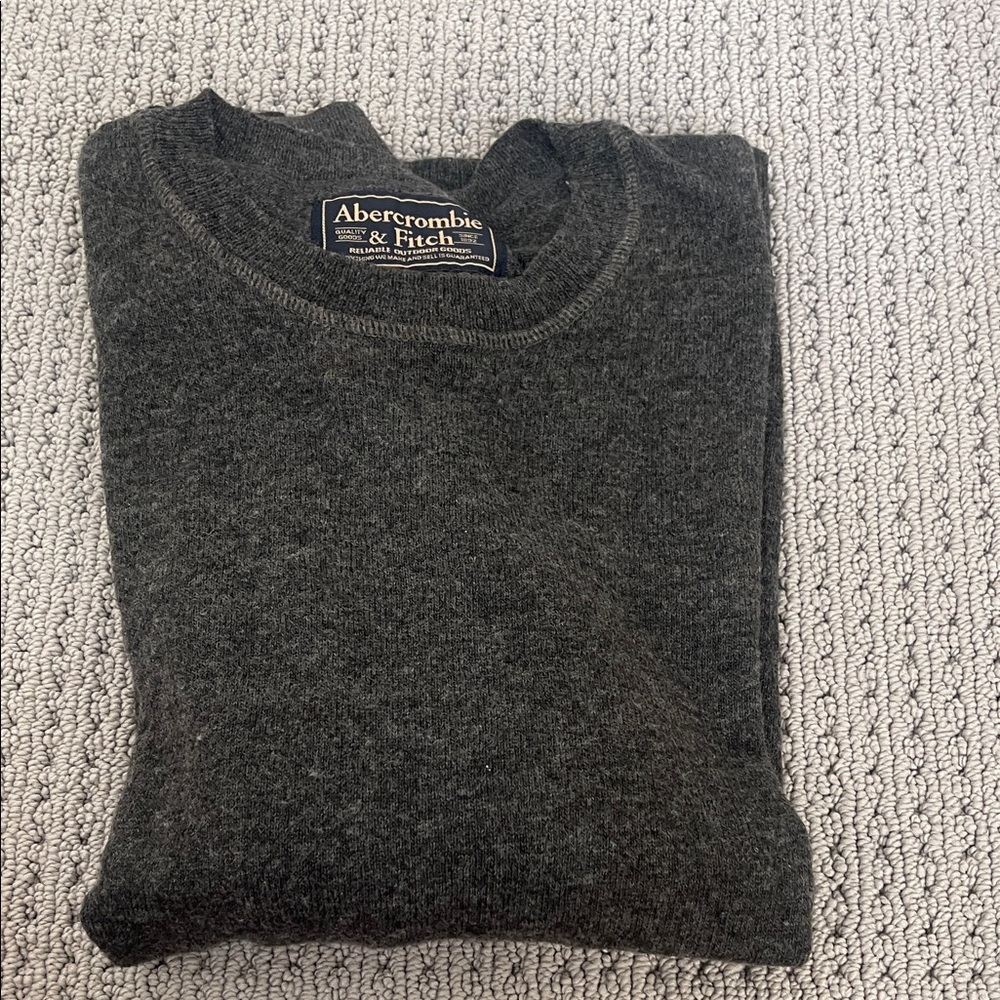 Abercrombie & Fitch Men's Charcoal Crewneck Sweater
